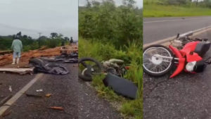 Motociclista morre após caminhão com madeira tombar em rodovia no PA