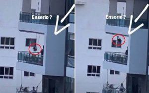 Vídeo: criança brinca de balanço em varanda no sétimo andar de prédio