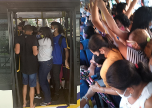 No primeiro dia de fiscalização do transporte público, ônibus da Grande Belém circulam superlotados