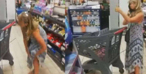 Mulher tira calcinha e usa ela como ‘máscara’ em supermercado