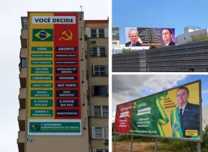 Proibidos, outdoors pró-Bolsonaro que associam esquerda a crimes se espalham pelo país